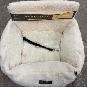 Nandog Cloud Collection Cat & Dog Car Seat Bed, Ivory, medium